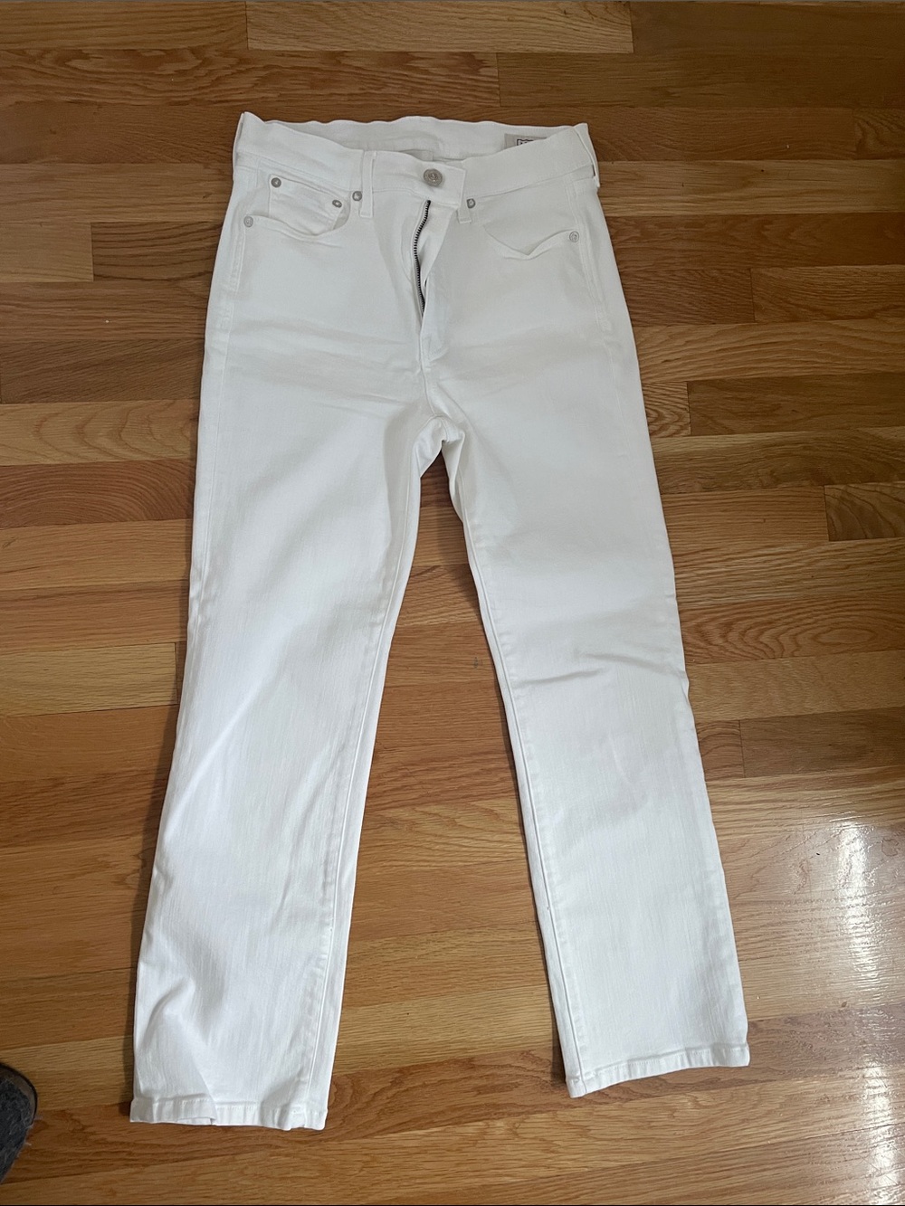 AYR “The POP” White Denim Jeans